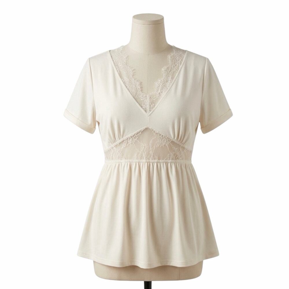 NWT Torrid Nightfall White Lace Babydoll Blouse Flutter Sleeve Plus Size 20